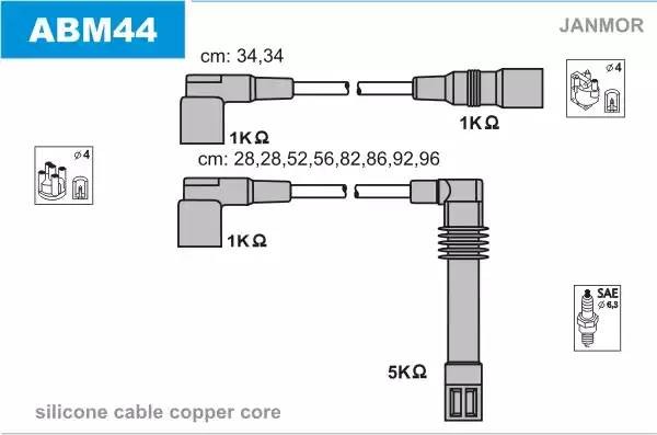 Ккомплект проводов зажигания ABM44 JANMOR