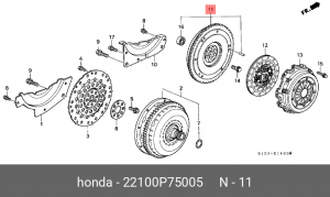 Маховик коленвала 22100P75005 HONDA