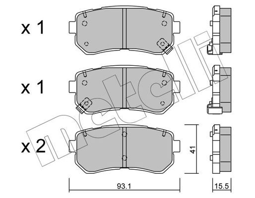 Комплект тормозных колодок, диско 22-0725-0 METELLI