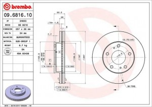 Тормозной диск 09.6816.10 BREMBO