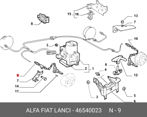 Датчик, частота вращения колеса 46540023 ALFA FIAT LANCIA