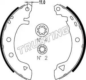 Комплект тормозных колодок 004.008 TRUSTING