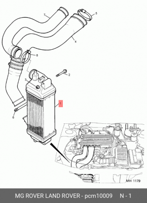 Интеркулер PCM10009 MG ROVER LAND ROVER