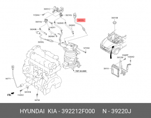 Датчик температуры выхлопных газов 392212F000 HYUNDAI KIA