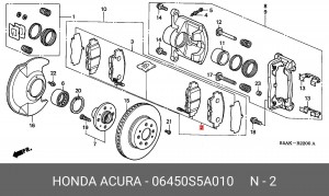 Комплект тормозных колодок, диско 06450-S5A-010 HONDA