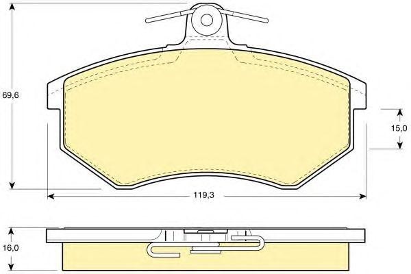 Комплект тормозных колодок, диско 6104301 GIRLING