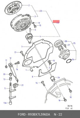 Комплект сцепления R93BX-7L596-DA FORD