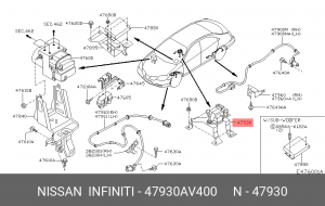 Датчик, продольное / поперечное ускорение 47930-AV400 NISSAN