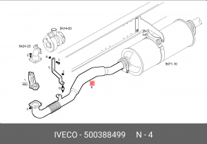 Выпускной трубопровод 500388499 IVECO