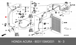 Шланг воздушный 80311SMGE01 HONDA