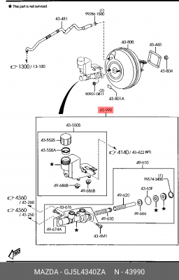 Главный тормозной цилиндр GJ5L4340ZA MAZDA