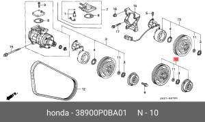 Электромагнитное сцепление, компрессор 38900P0BA01 HONDA