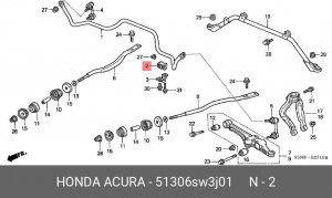 Втулка стабилизатора 51306-SW3-J01 HONDA