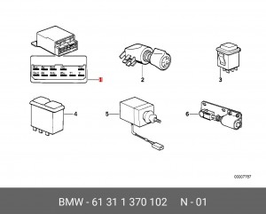 Реле включения зв. сигналов,  зв. сигнал выс. интенсивности 61 31 1 370 102 BMW
