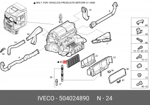 Фильтр, воздух во внутренном пространстве 504024890 IVECO