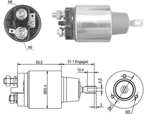 Тяговое реле, стартер AME0380 MAGNETI MARELLI