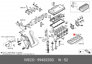 Прокладка, головка цилиндра 99432353 IVECO