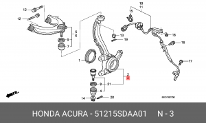 Кулак поворотный (комплект) 51215SDAA01 HONDA