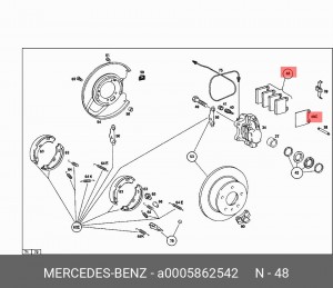 Колодки тормозные дисковые A 000 586 25 42 MERCEDES BENZ