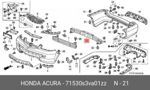 Усилитель бампера 71530S3VA01ZZ HONDA