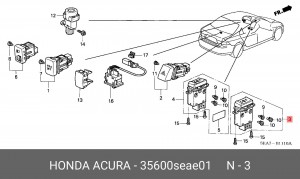 Кнопка регулировки обогрева сиденья 35600SEAE01 HONDA