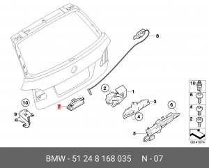 Кнопка открывания крышки багажника 51 24 8 168 035 BMW