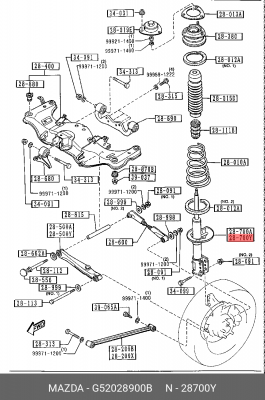 Амортизатор G52028900B MAZDA
