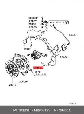 Выжимной подшипник MR953195 MITSUBISHI