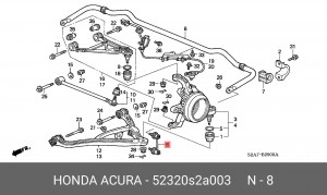 Тяга / стойка, стабилизатор 52320S2A003 HONDA