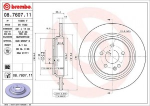 Тормозной диск 08.7607.11 BREMBO