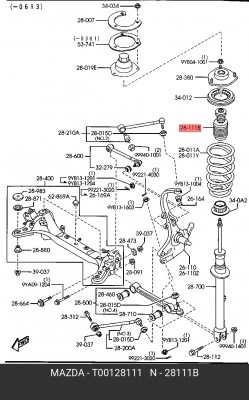 Пыльник амортизатора подвески T001-28-111 MAZDA
