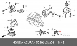 Подушка двигателя 50806S3VA01 HONDA