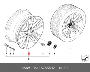 Диск колеса 36 11 6 765 502 BMW