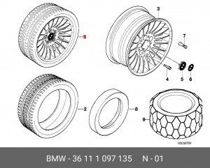 Колесо в сборе 36 11 1 097 135 BMW