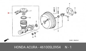 Главный тормозной цилиндр 46100SL0954 HONDA