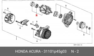 Ремкомплект, распределитель зажигания 31101P45G03 HONDA