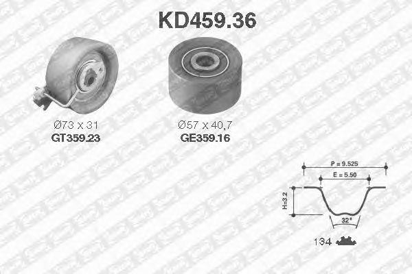 Комплект ремня ГРМ KD459.36 NTN SNR