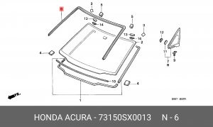 Молдинг стекла 73150SX0013 HONDA