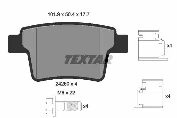 Комплект тормозных колодок, диско 2426001 TEXTAR