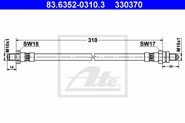 Тормозной шланг 83.6352-0310.3 ATE