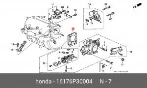 Прокладка, выпускной трубопровод 16176P30004 HONDA
