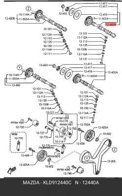Распредвал KLD912440C MAZDA
