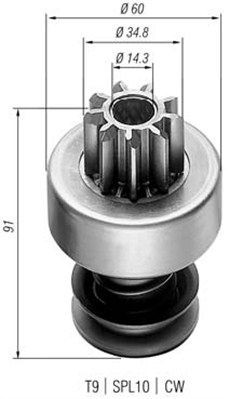 Ведущая шестерня, стартер 940113020022 MAGNETI MARELLI