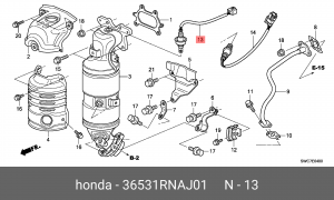 Датчик кислородный (лямбда-зонд) 36531RNAJ01 HONDA