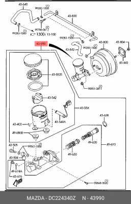 Главный тормозной цилиндр DC224340Z MAZDA