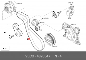 Поликлиновой ремень 4898547 IVECO