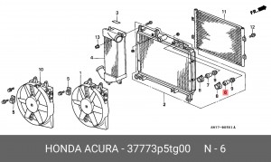 Термовыключатель, вентилятор радиатора 37773P5TG00 HONDA