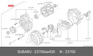 Статор, генератор 23700AA430 SUBARU
