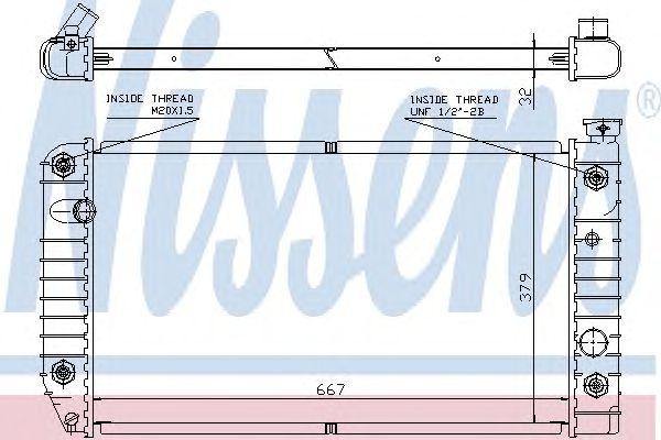 Радиатор, охлаждение двигател 60968A NISSENS