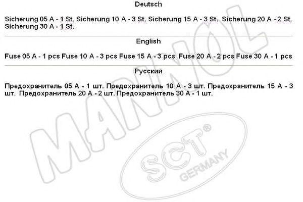 Комплект предохранителей 9503SICHERUNGSSET SCT